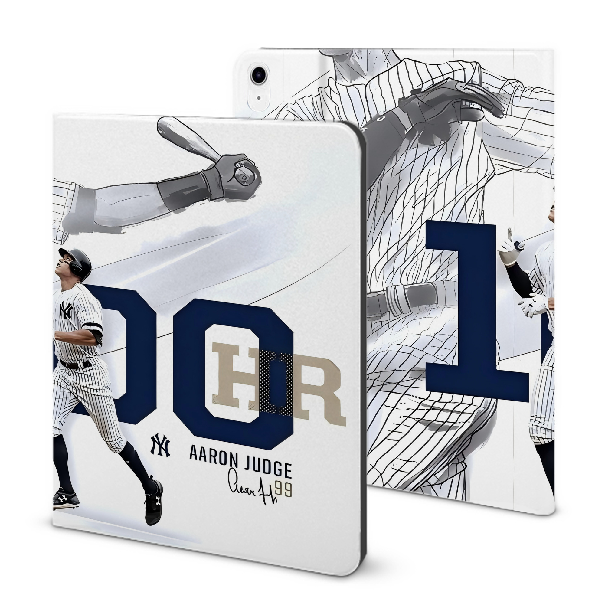 Aaron Judge 100 Home Runs IPad Case Without Pencil Slot – Book-Style Cover With PU Leather & TPU – Slim, Durable, Scratch-Resistant, Full Protection & Easy Access
